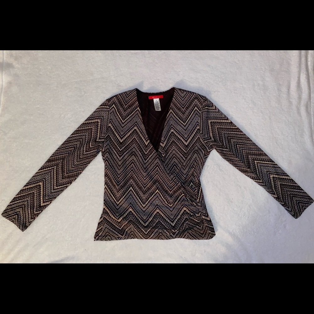 Brown Zig-Zag Blouse